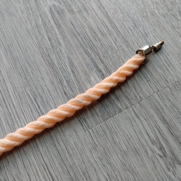 Vintage Cloisonne Rope Necklace Peach Orchid Floral Flower Butterfly Taiwan - Picture 6 of 11